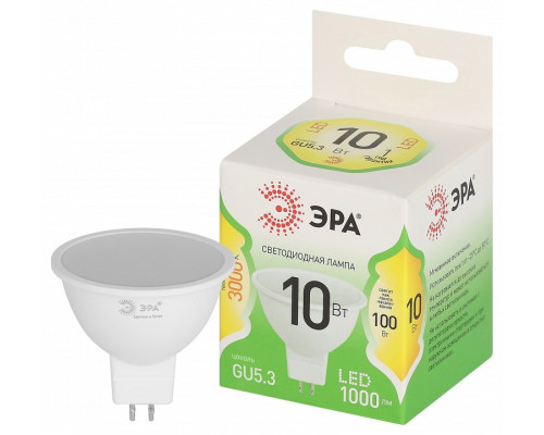 Лампа светодиодная Эра Green Line LED MR16-10W-830-GU5.3 GL
