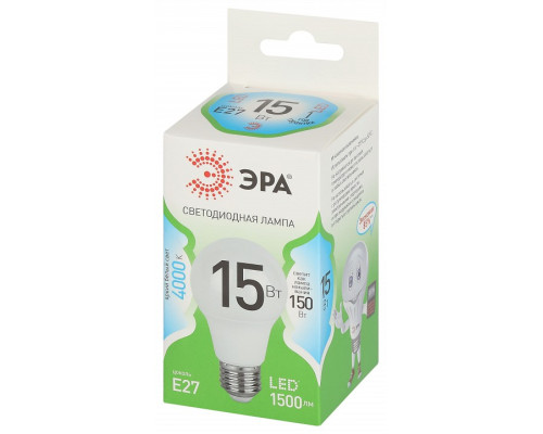 Лампа светодиодная Эра Green Line LED A60-15W-840-E27 GL