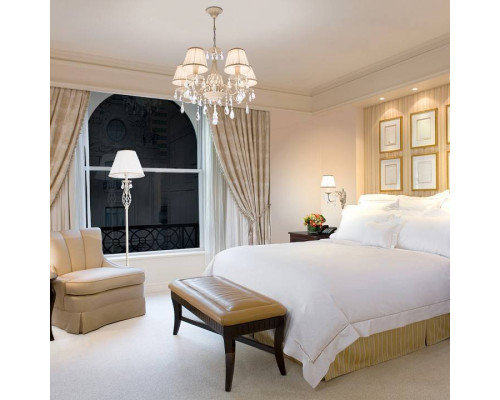 Подвесная люстра Eurosvet Amelia 10054/5 белый с золотом хрусталь Strotskis 10054/5