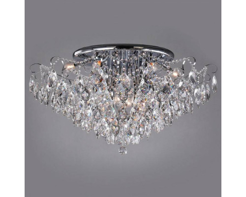 Потолочная люстра Eurosvet Crystal 10081/12 хром/прозрачный хрусталь Strotskis