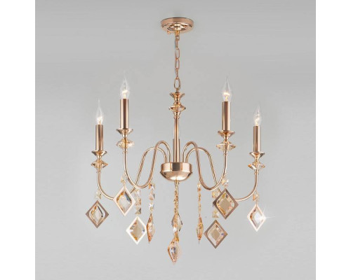 Подвесная люстра Eurosvet Telao 10120/5 золото тонированный хрусталь Strotskis 10120/5