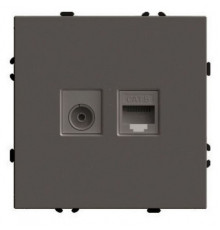 ТВ-розетка и розетка Ethernet RJ-45 без рамки Stekker Эмили 49924