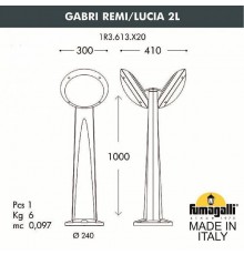 Наземный высокий светильник Fumagalli Lucia 1R3.613.X20.WYE27