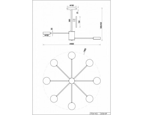 Люстра на штанге F-promo Atma 3058-8P