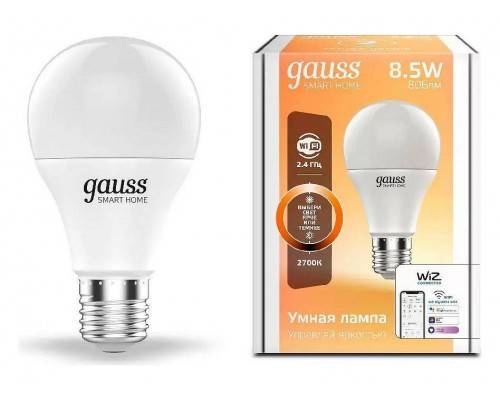 Лампа светодиодная с управлением через Wi-Fi Gauss Smart Home E27 8.5Вт 2700K 1050112