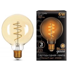 Лампа светодиодная Gauss Led Filament G95 Flexible E27 6Вт 2400K 105802007