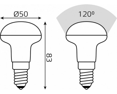 Лампа светодиодная Gauss R50 E14 6Вт 4100K 63126