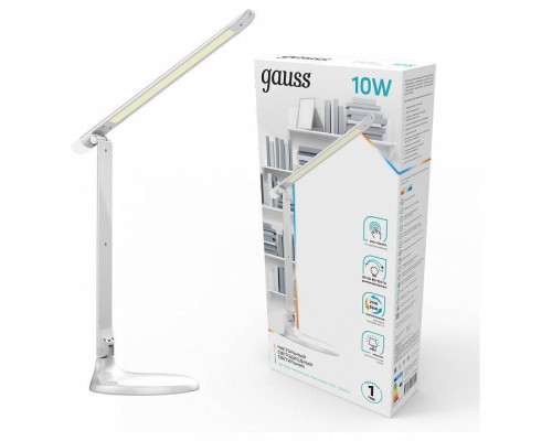 Настольная лампа офисная Gauss GT204 белая с ночником 10 Вт GT2041