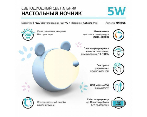 Настольная лампа-ночник Gauss Qplus NN7026