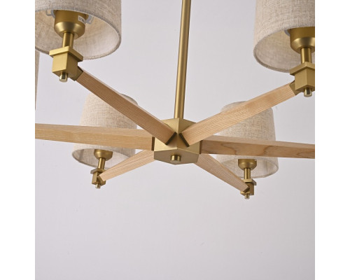 Люстра на штанге Imperiumloft Jorgenson Beige/Light wood STAVRA01