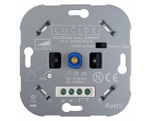 Диммер роторный Lucide Recessed Wall Dimmer Nl 50000/00/31