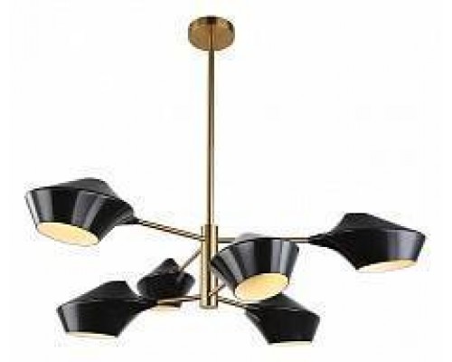 Люстра на штанге LUMINA DECO Romina LDP 6037-6 BK+GD