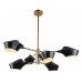 Люстра на штанге Lumina Deco Romina LDP 6037-6 BK+GD