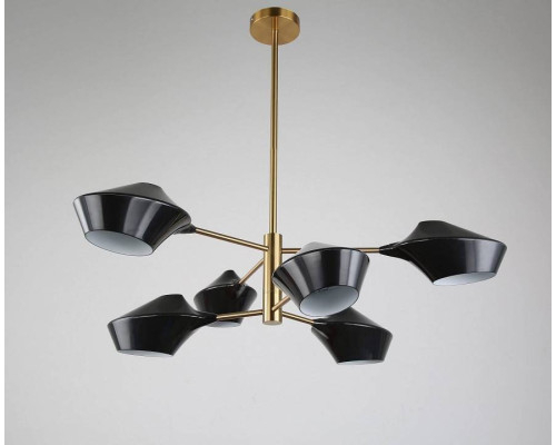 Люстра на штанге Lumina Deco Romina LDP 6037-6 BK+GD