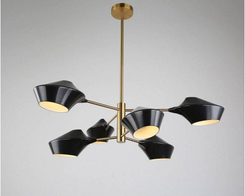 Люстра на штанге Lumina Deco Romina LDP 6037-6 BK+GD
