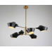 Люстра на штанге Lumina Deco Romina LDP 6037-6 BK+GD