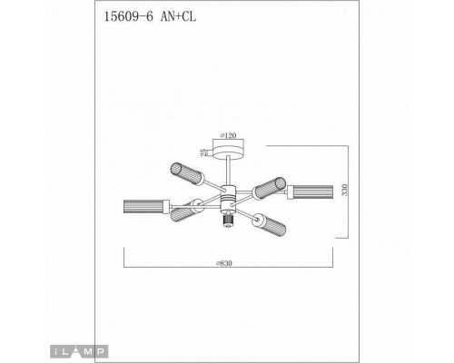 Люстра на штанге iLamp Evolution 15609-6 AN+CL