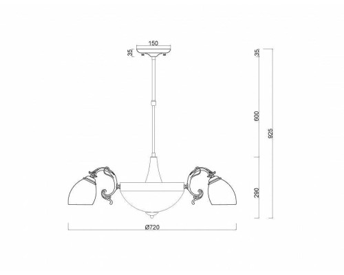 Люстра на штанге MyFar Ceiling MR1523-8C