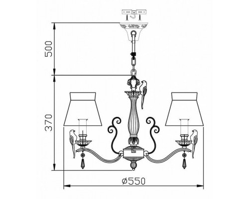 Подвесная люстра Maytoni Bird ARM013-05-W