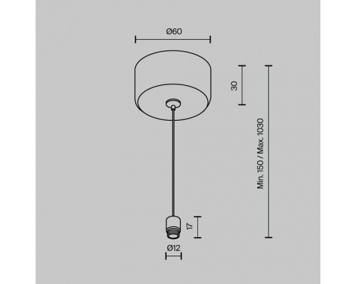 Токопровод концевой Maytoni  CA029SW-L1000-B