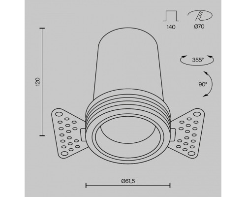 Встраиваемый светильник FOCUS LED DL125-L12-3K-TRS-W
