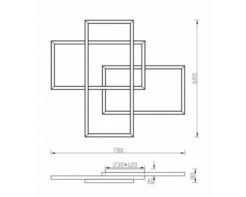 Накладной светильник Maytoni Line MOD015CL-L80B4K