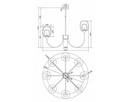 Люстра на штанге Maytoni Aura MOD016PL-08BS