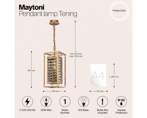 Подвесной светильник Maytoni Tening MOD060PL-01G