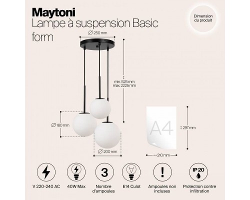 Подвесной светильник Maytoni Basic form MOD321PL-03B