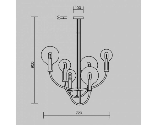 Люстра на штанге Maytoni Status MOD333PL-06BS