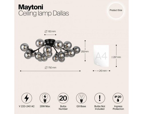 Потолочная люстра Maytoni Dallas MOD545CL-20B