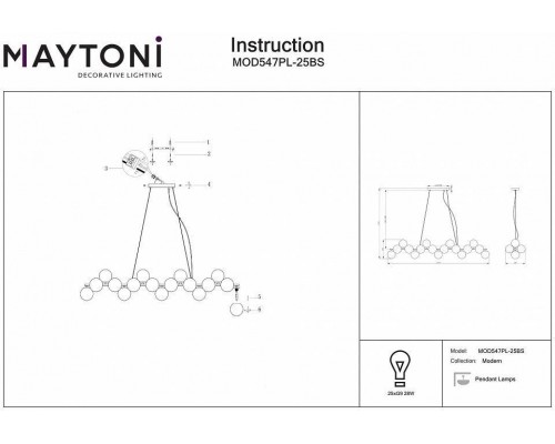 Подвесная люстра Maytoni Dallas MOD547PL-25BS
