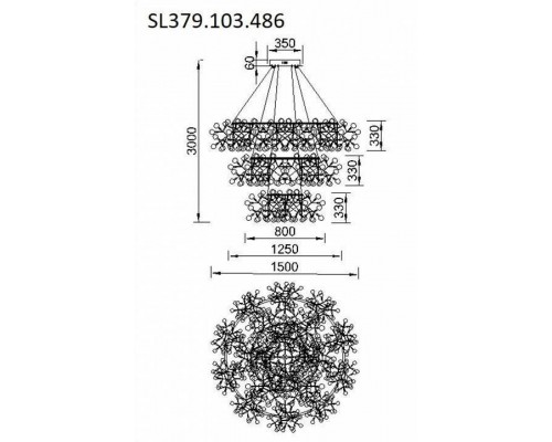 Подвесная люстра ST-Luce Rafina SL379.103.486