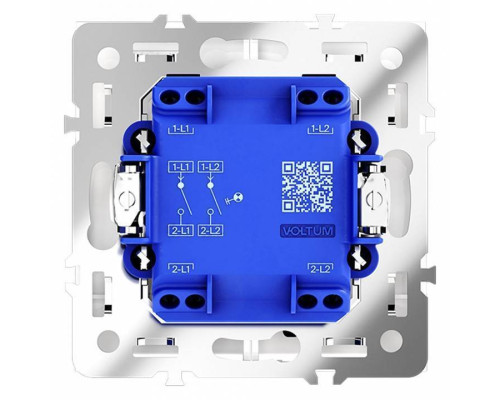 Выключатель двухклавишный с подсветкой без рамки Voltum S70 VLS020201
