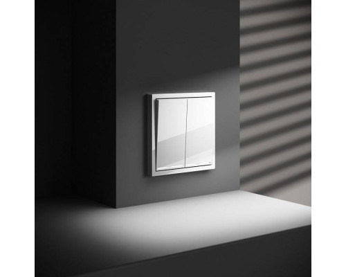 Выключатель двухклавишный с подсветкой без рамки Voltum S70 VLS020201