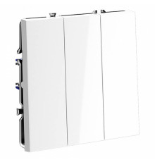 Выключатель трехклавишный без рамки Voltum S70 VLS030101