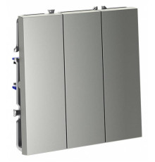 Выключатель трехклавишный без рамки Voltum S70 VLS030105