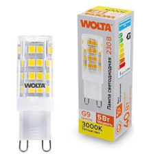 Лампа светодиодная Wolta  G9 5Вт 3000K WSTD-JCD-5W3KG9-C