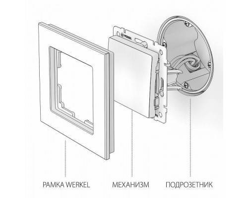 Выключатель одноклавишный без рамки Werkel графит рифленый W1110004