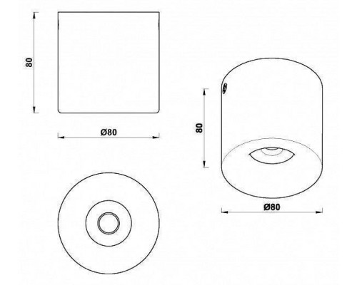 Накладной светильник iLedex Metrica 108-7W-D80-4000K-24DG-WH