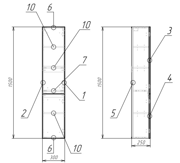Пенал подвесной Cersanit LARA 30 универсальный белый SB-SL-LAR/Wh