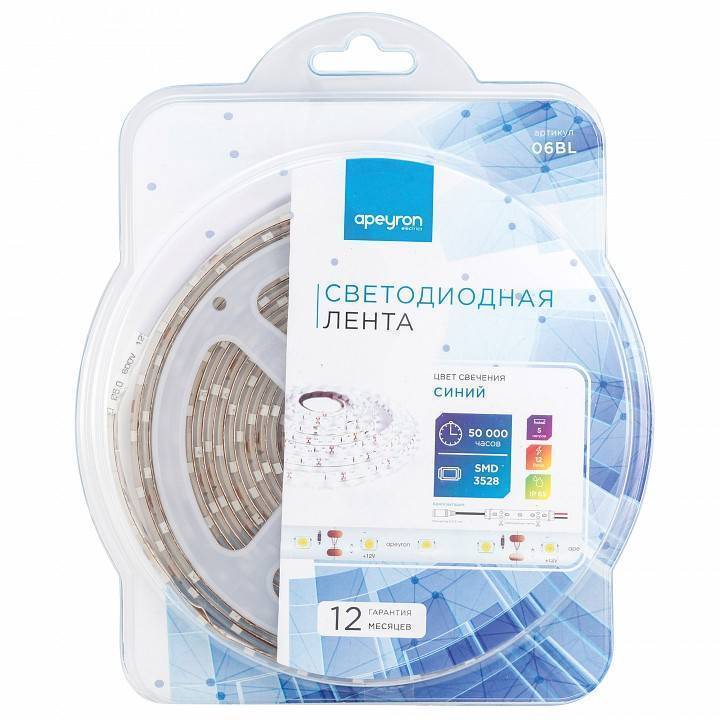 Лента светодиодная Apeyron Electrics Стандарт (в блистере) SMD 3528 06BL