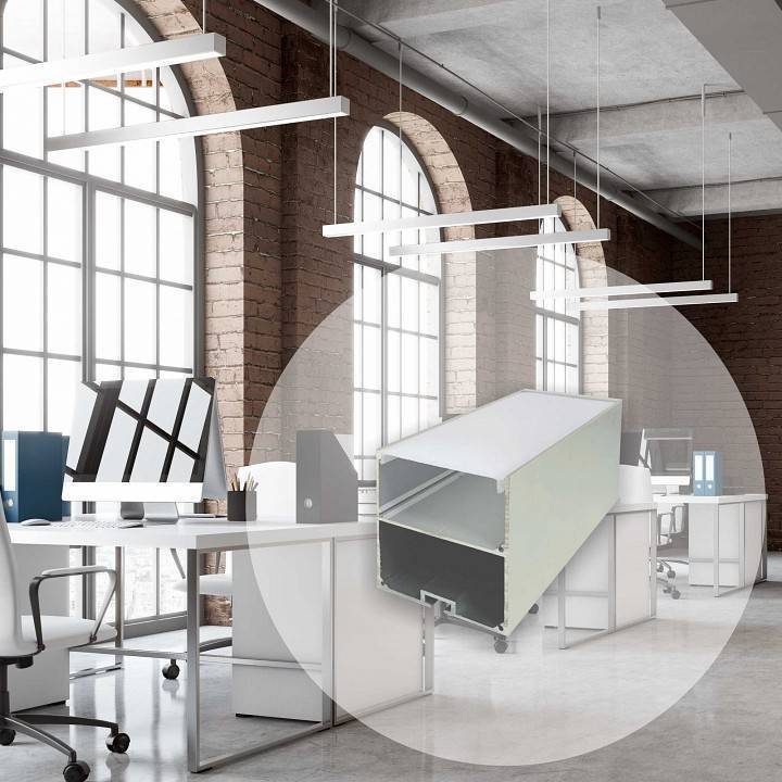 Профиль для светодиодной ленты Apeyron 08-25 подвесной 08-25