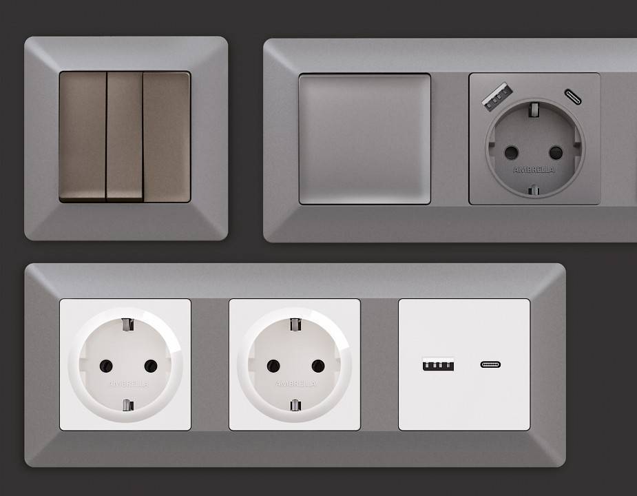 Рамка на 1 пост Ambrella Volt Line AF110501