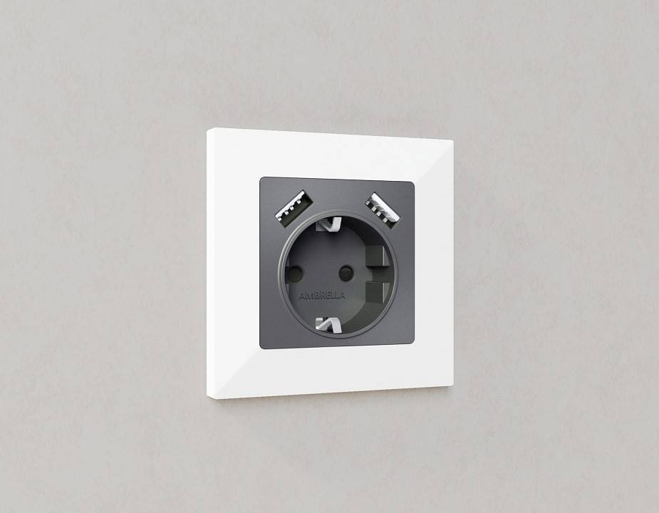 Рамка на 1 пост Ambrella Volt Techno AF220101