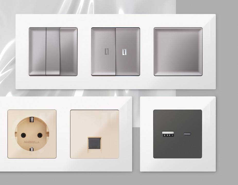 Рамка на 1 пост Ambrella Volt Techno AF220101