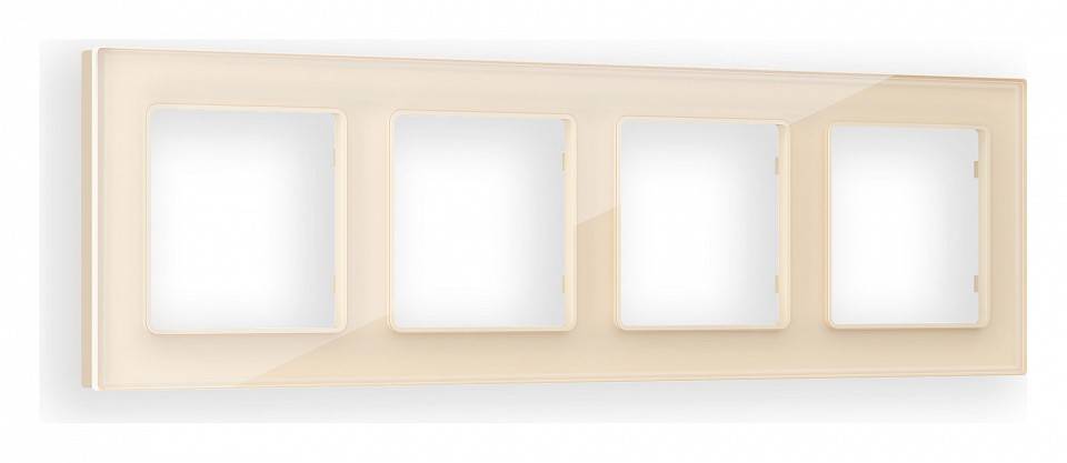 Рамка на 4 поста Ambrella Volt Platos Стекло натуральное AF380304