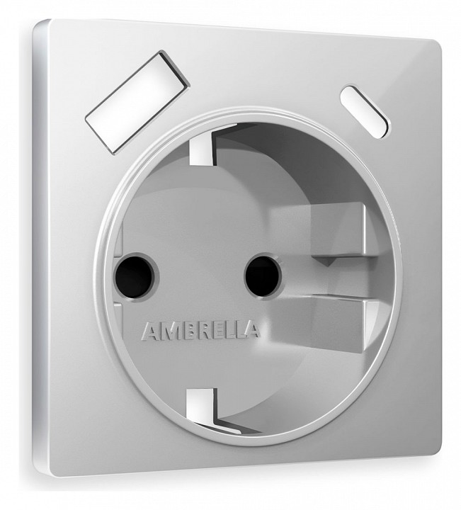 Накладка для розетки с заземлением и со шторками и 2хUSB type A и C Ambrella Volt Quant AP4100