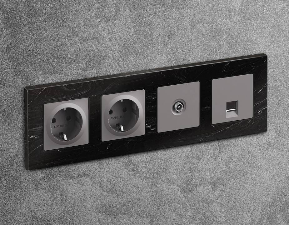 Накладка для ТВ-розетки Ambrella Volt Quant AP5130