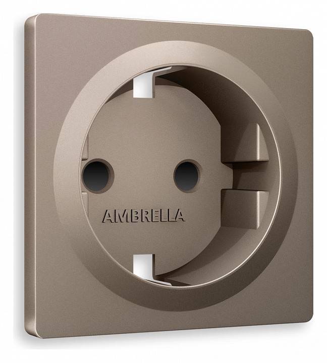 Накладка для розетки с заземлением и со шторками Ambrella Volt Quant AP6370